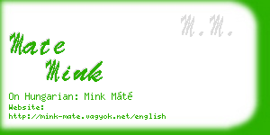 mate mink business card
