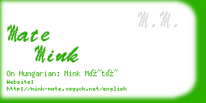 mate mink business card